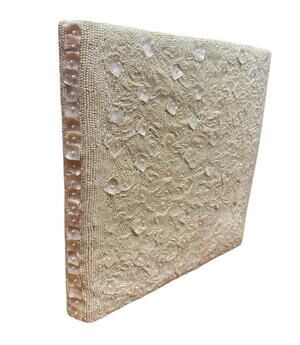 Vintage 90s World Paper Capiz Shell And Faux Pearl Paper Album 12x12.5x1.5”